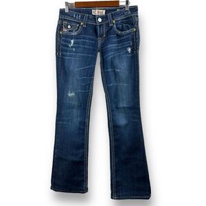 Mek Denim Women's Size 28x34 New York Bootcut Jeans Studded Flap Pockets